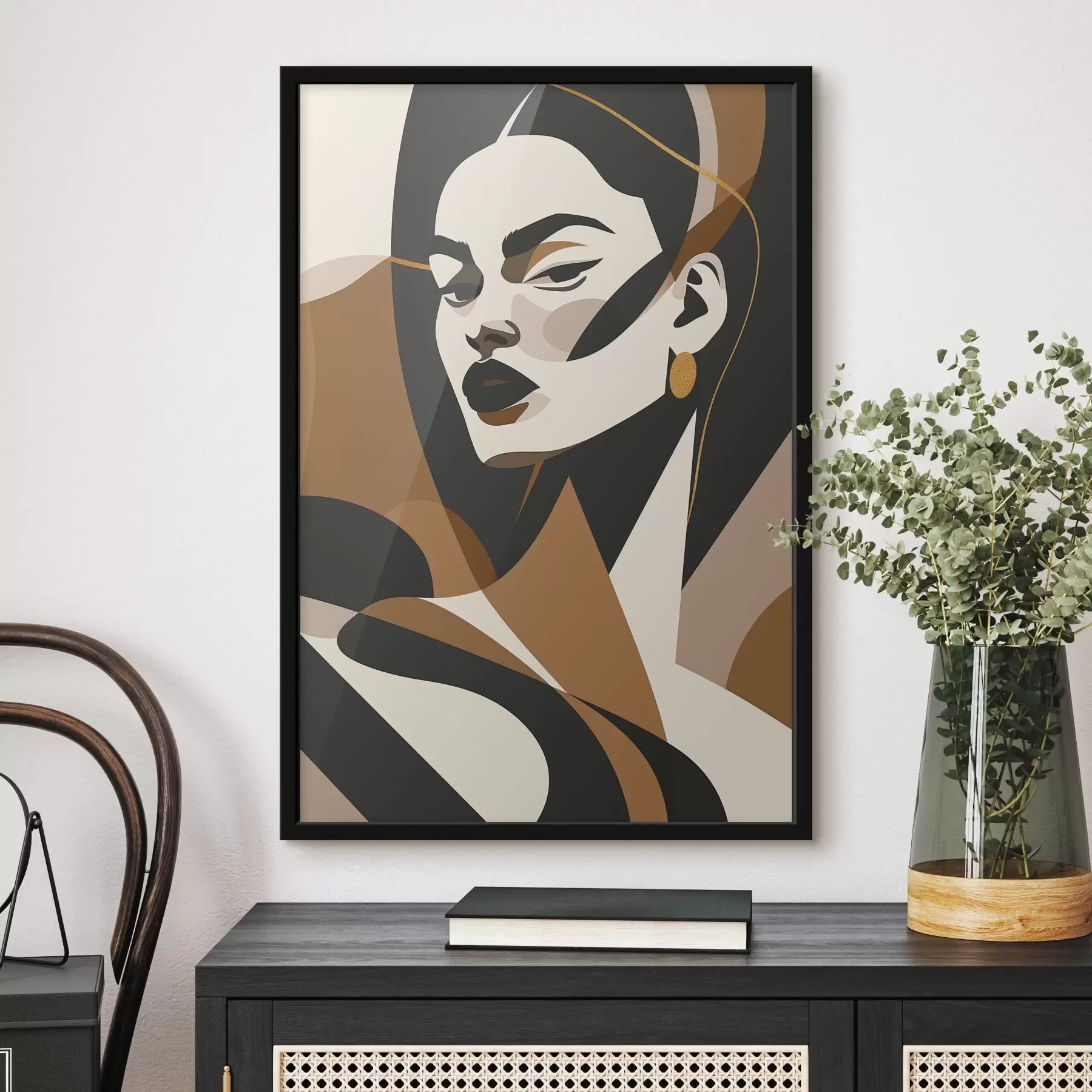 Fotobehang Abstract portret van een vrouw f46905