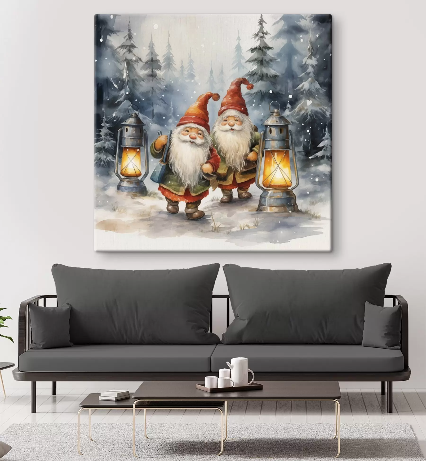  Peintures Gnomes du Nouvel An, imitation aquarelle s46970