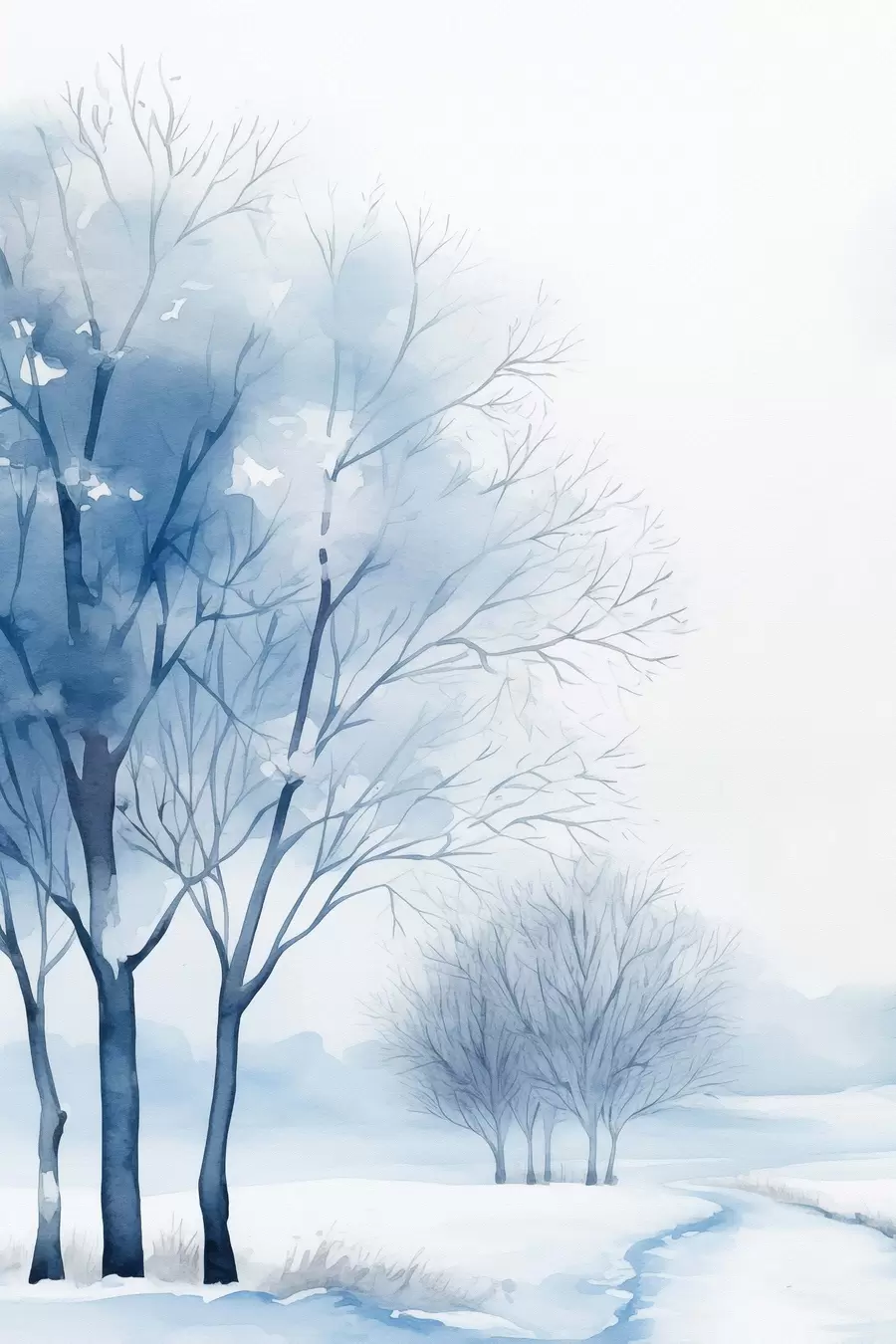 Fotobehang Met sneeuw bedekte bomen in het bos f46965