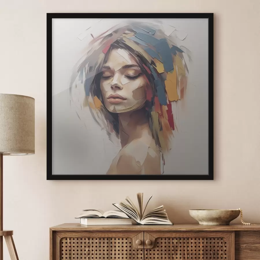 Fotobehang Abstract portret van een vrouw f46917