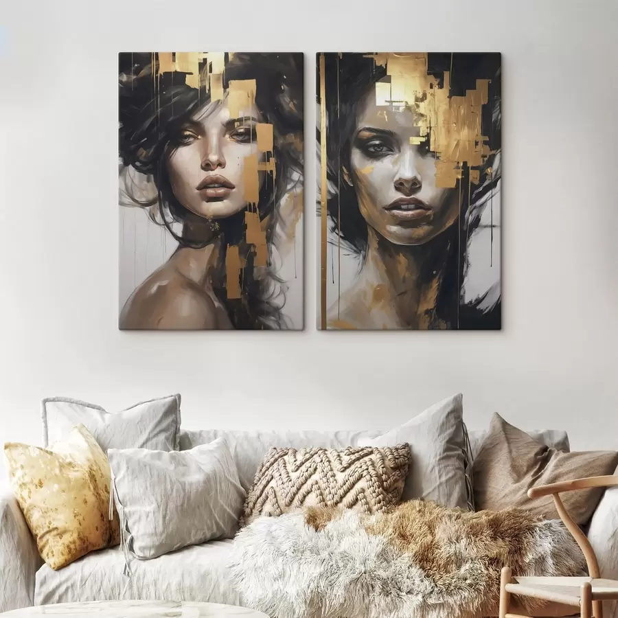  Peintures Portrait abstrait d'une jeune fille m01082