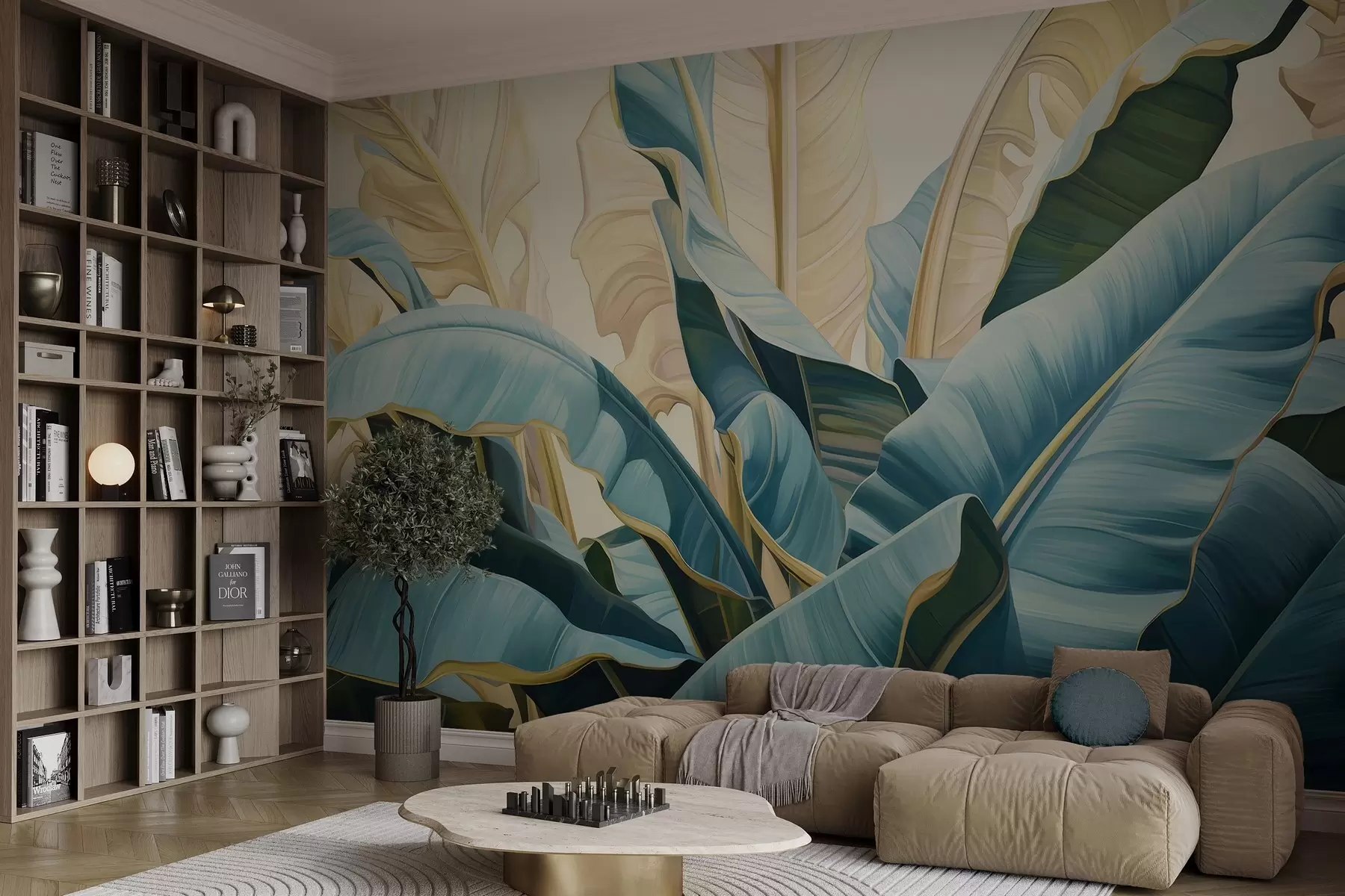 Fotobehang Grote bananenbladeren w05005