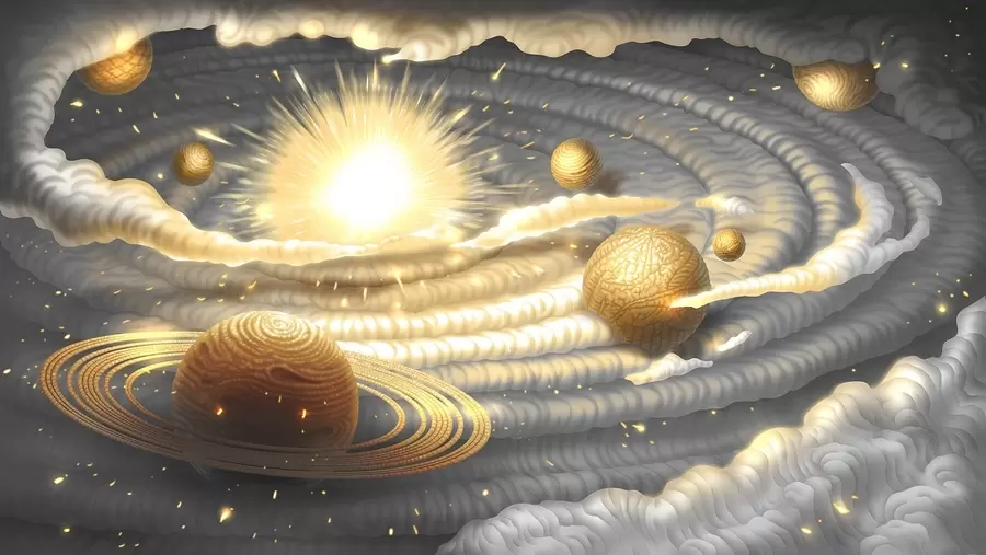 Fotobehang Kosmische dans van hemellichamen w01967