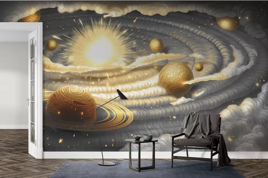 Fotobehang Kosmische dans van hemellichamen w01967