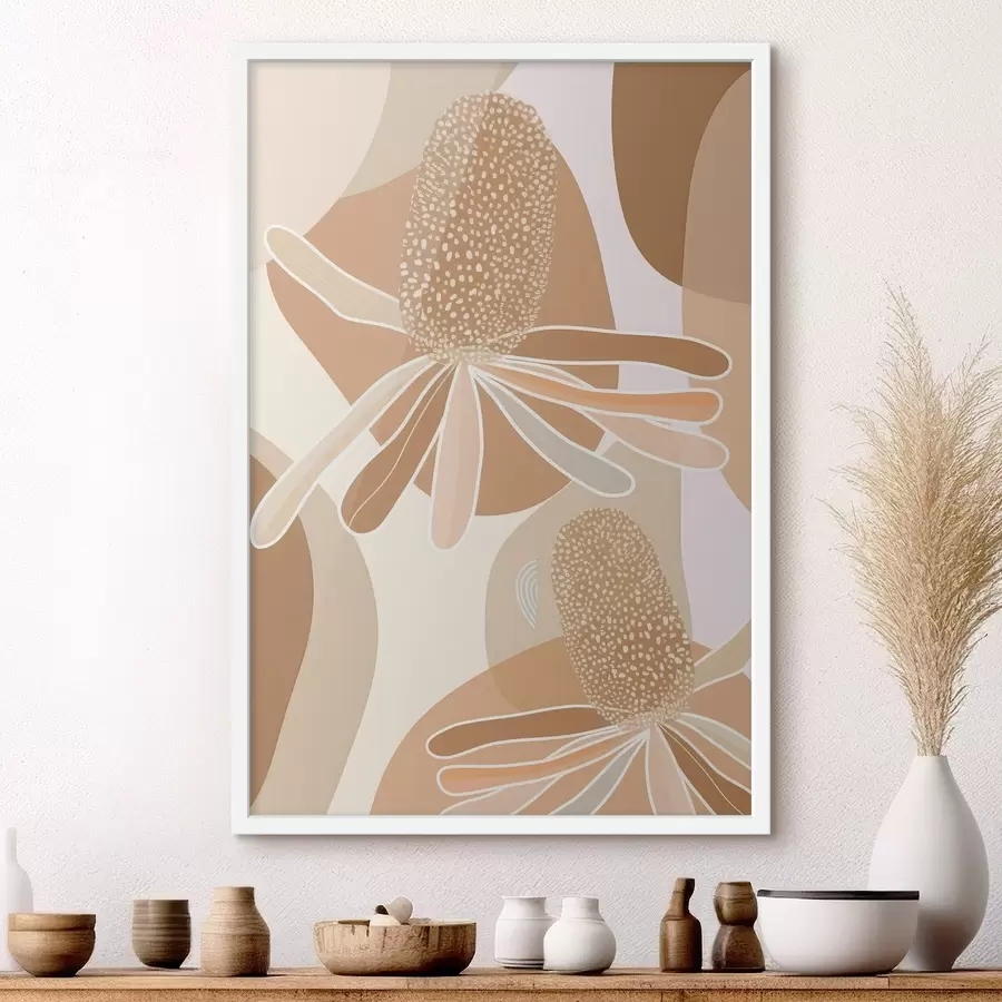 Papier peint photo Fleurs abstraites de protéa f46992