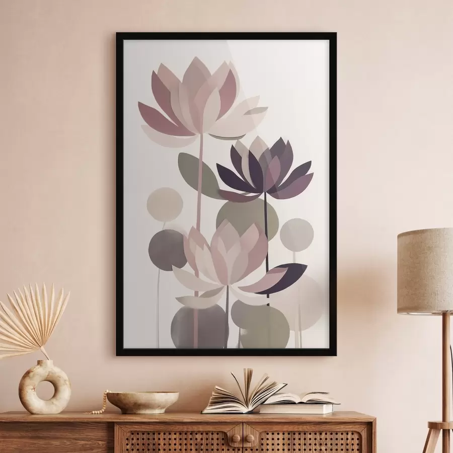 Papier peint photo Fleurs de lotus abstraites f46998