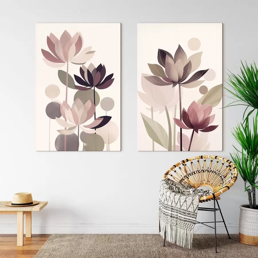  Peintures Fleurs de lotus abstraites m01110