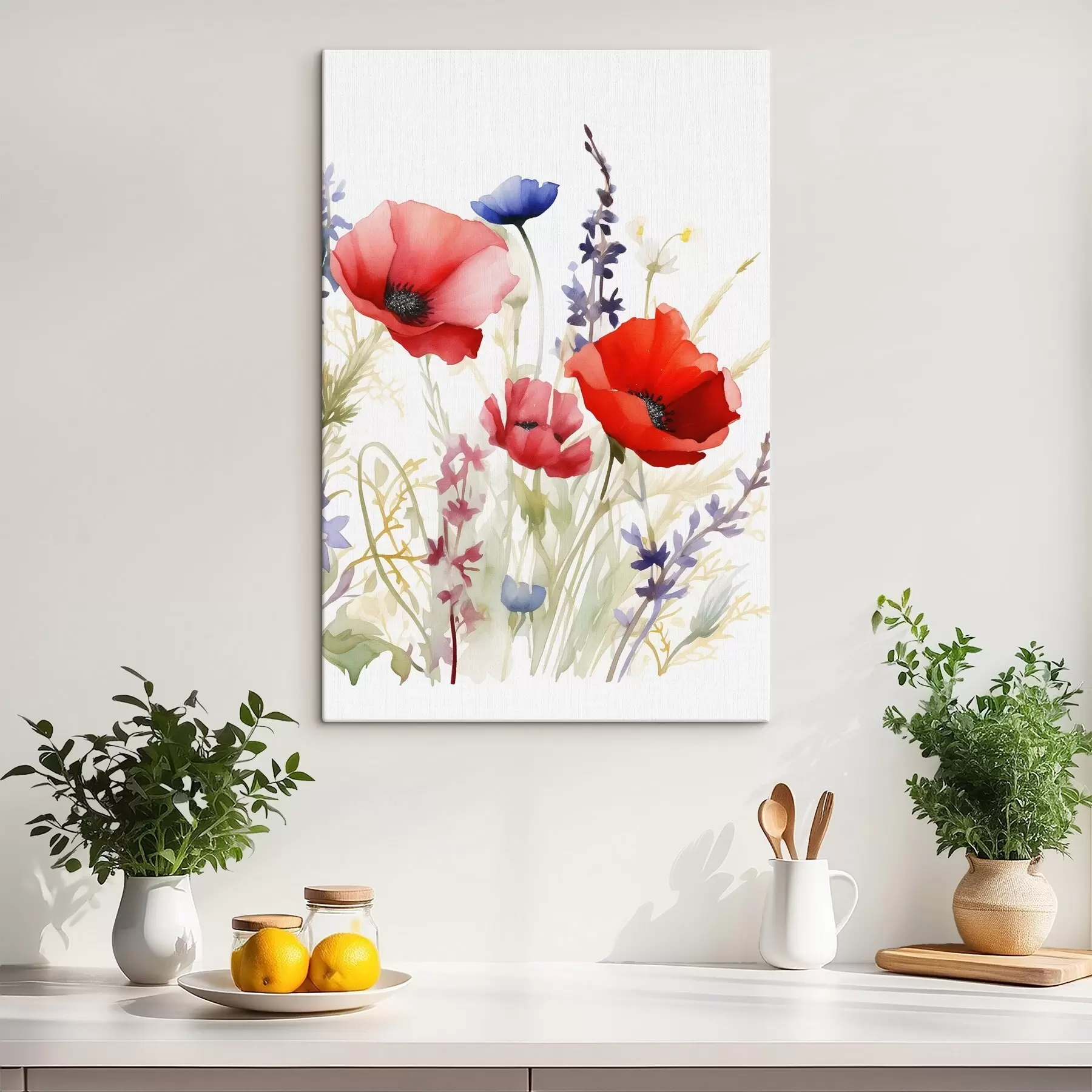  Peintures Inflorescences de coquelicots, imitation aquarelle s46888