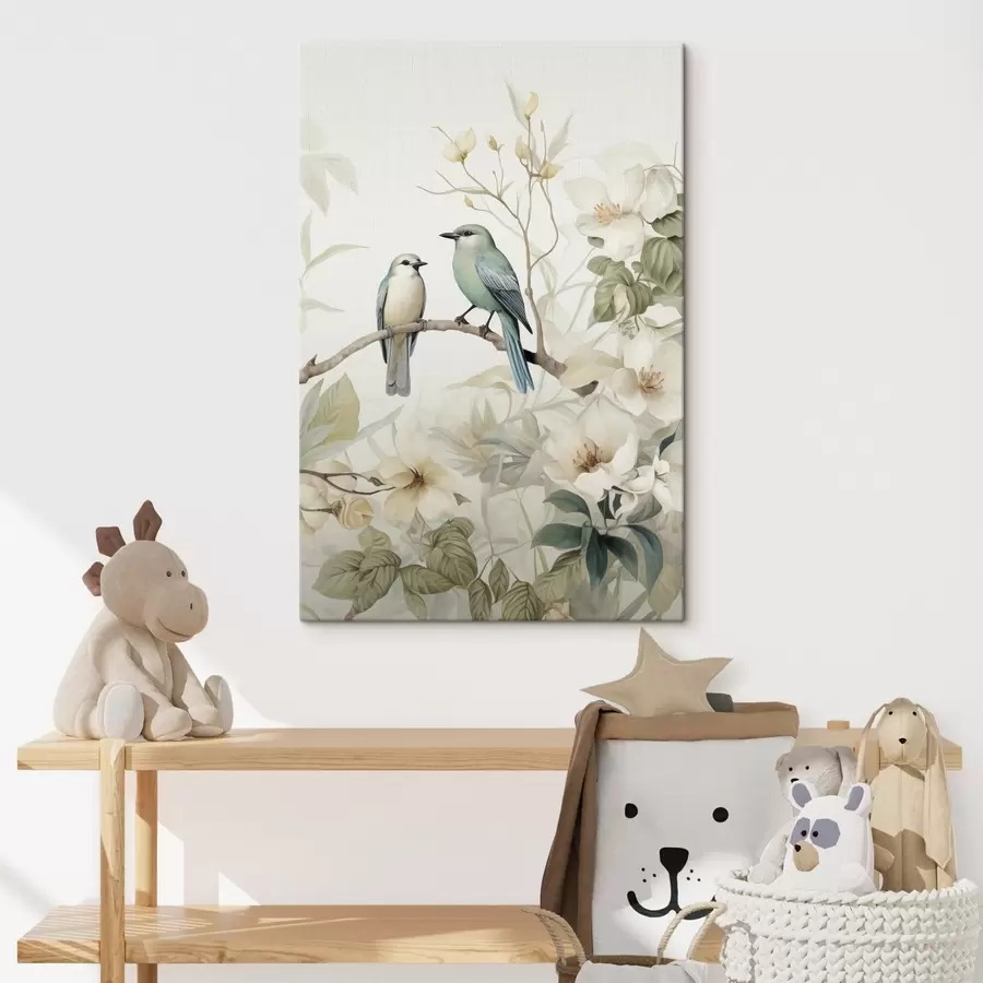  Peintures Deux oiseaux sur des branches de jasmin s46896