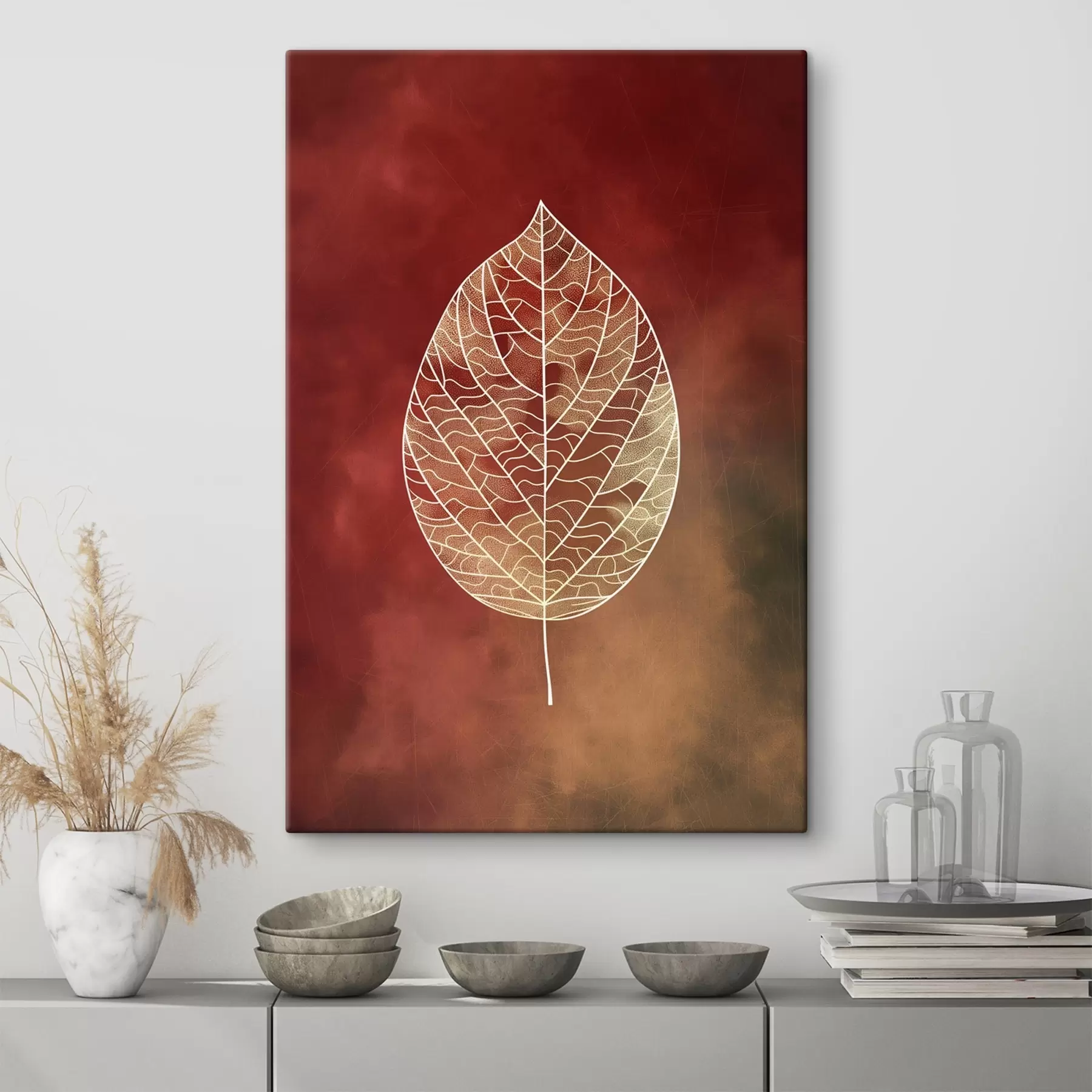  Schilderijen Bladeren in verschillende kleuren s47052