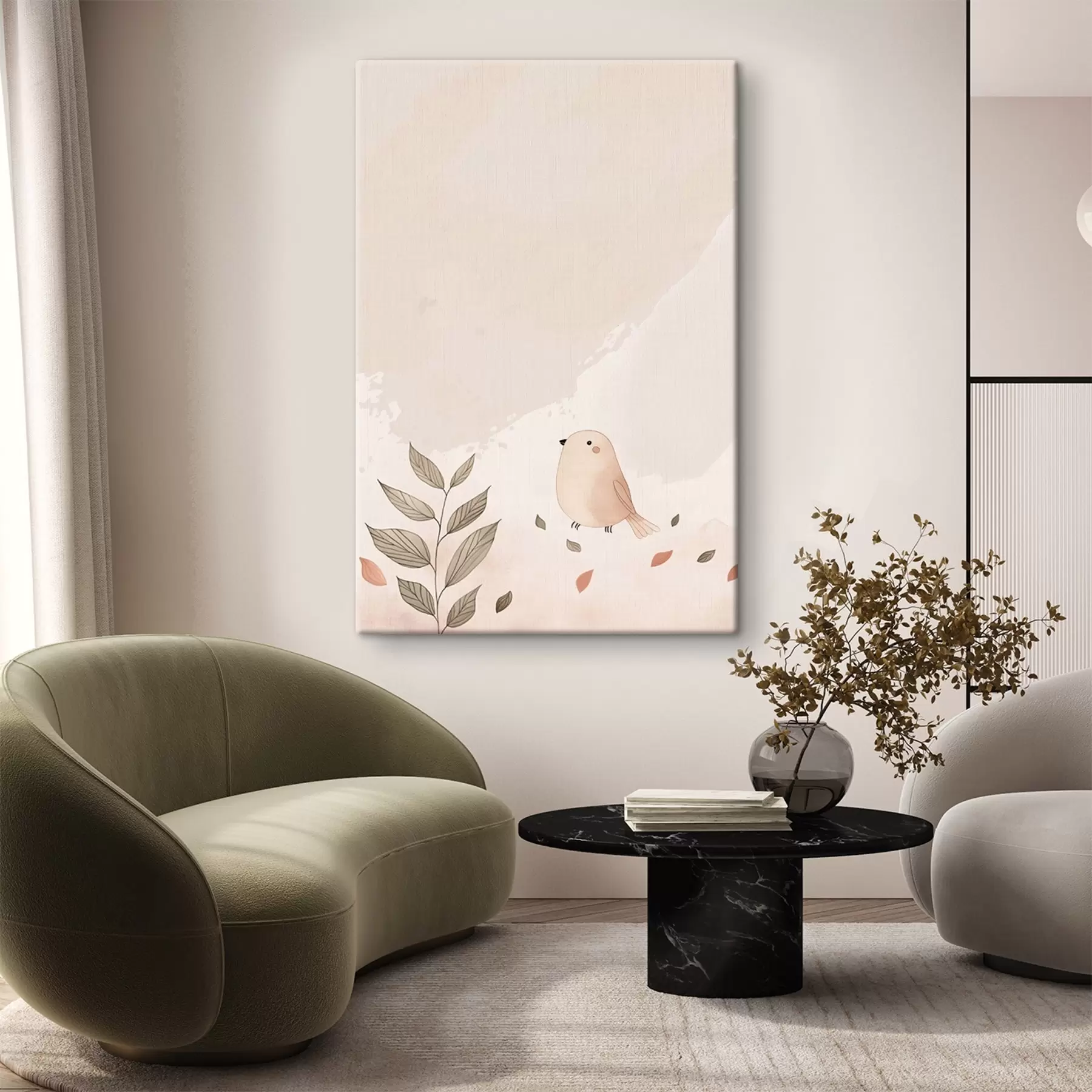  Peintures Oiseau et feuilles s47063