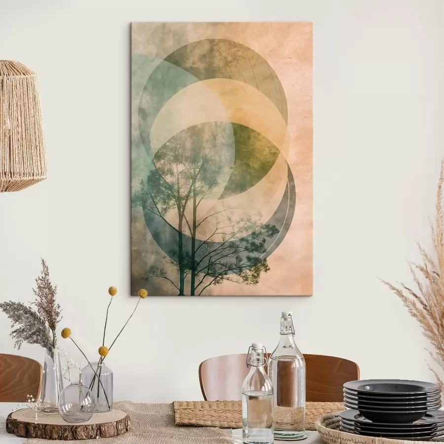  Peintures Cercles et feuilles s47073