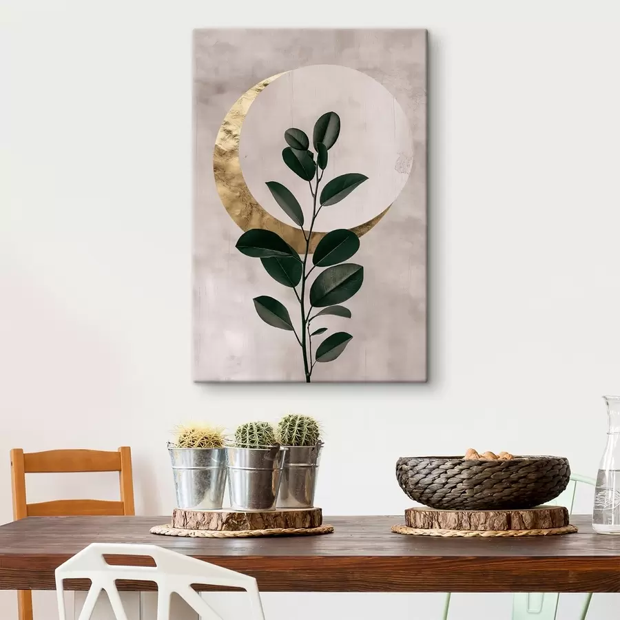  Peintures Feuilles et demi-lune s47085