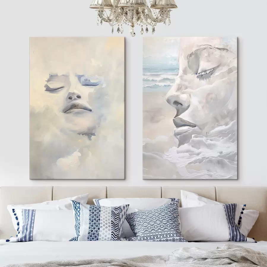  Peintures Visage dans les nuages m01143