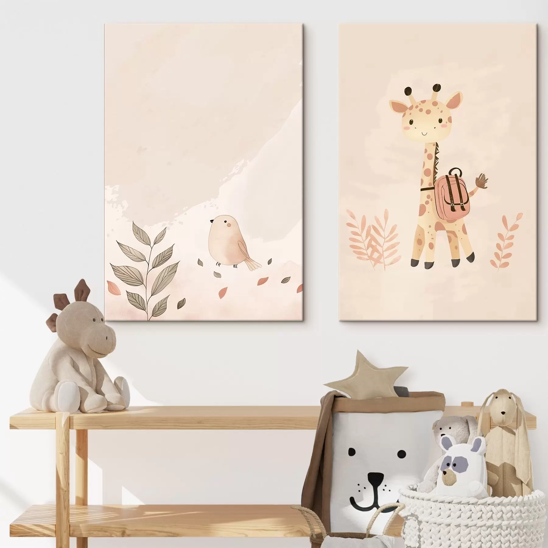  Peintures Girafe et oiseau m01148