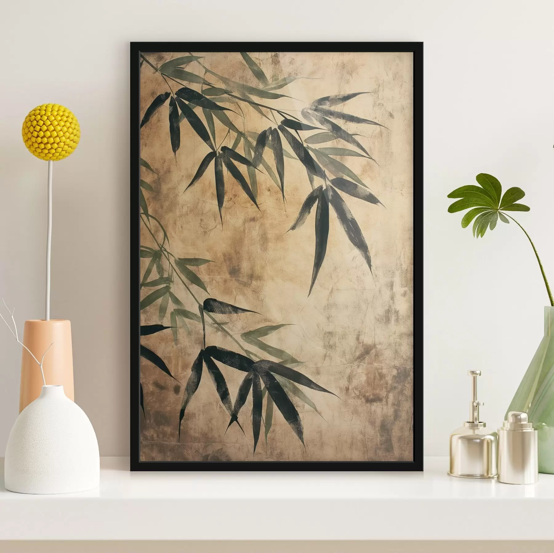  Peintures Feuilles de bambou f47048