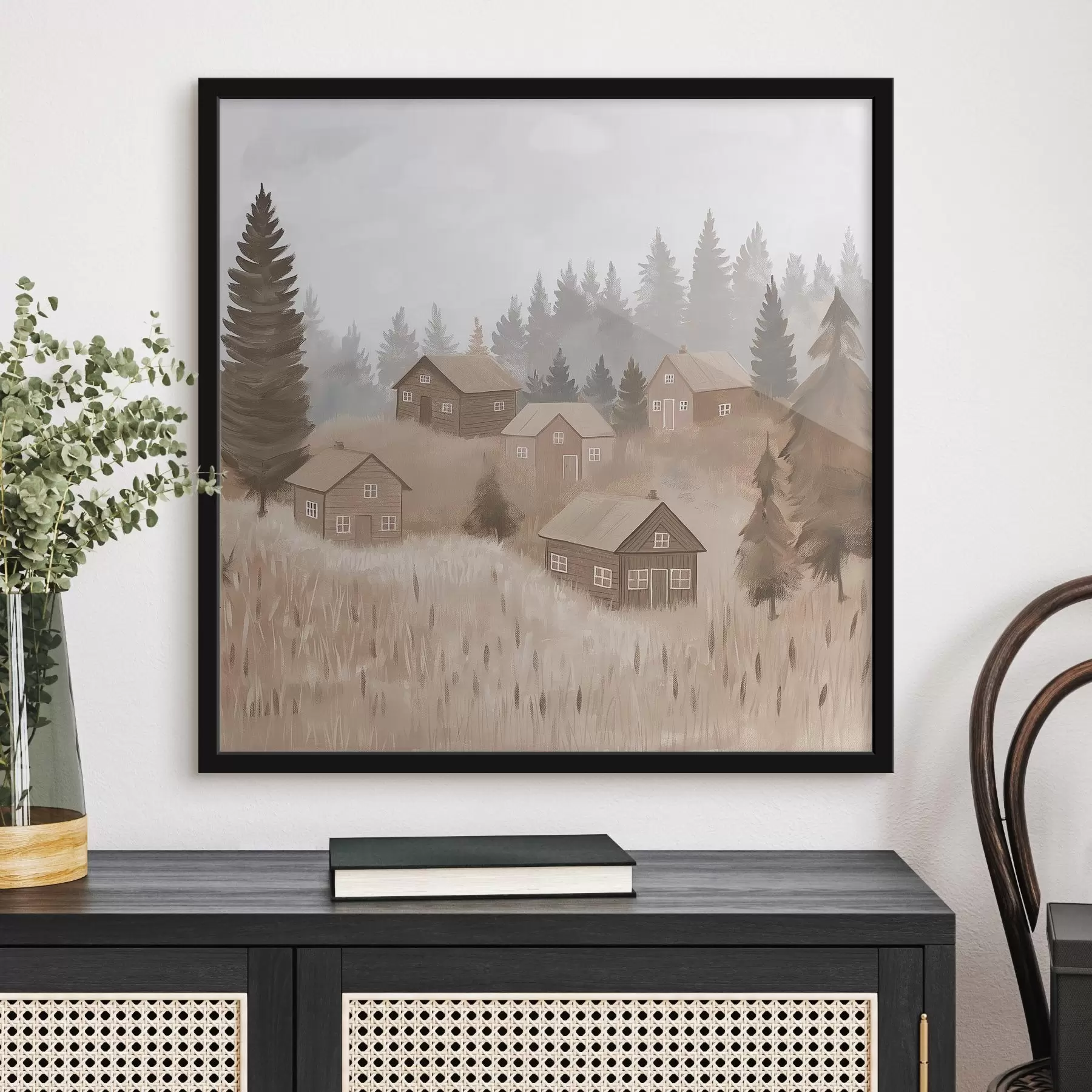 Papier peint photo Maisons dans la forêt f47075