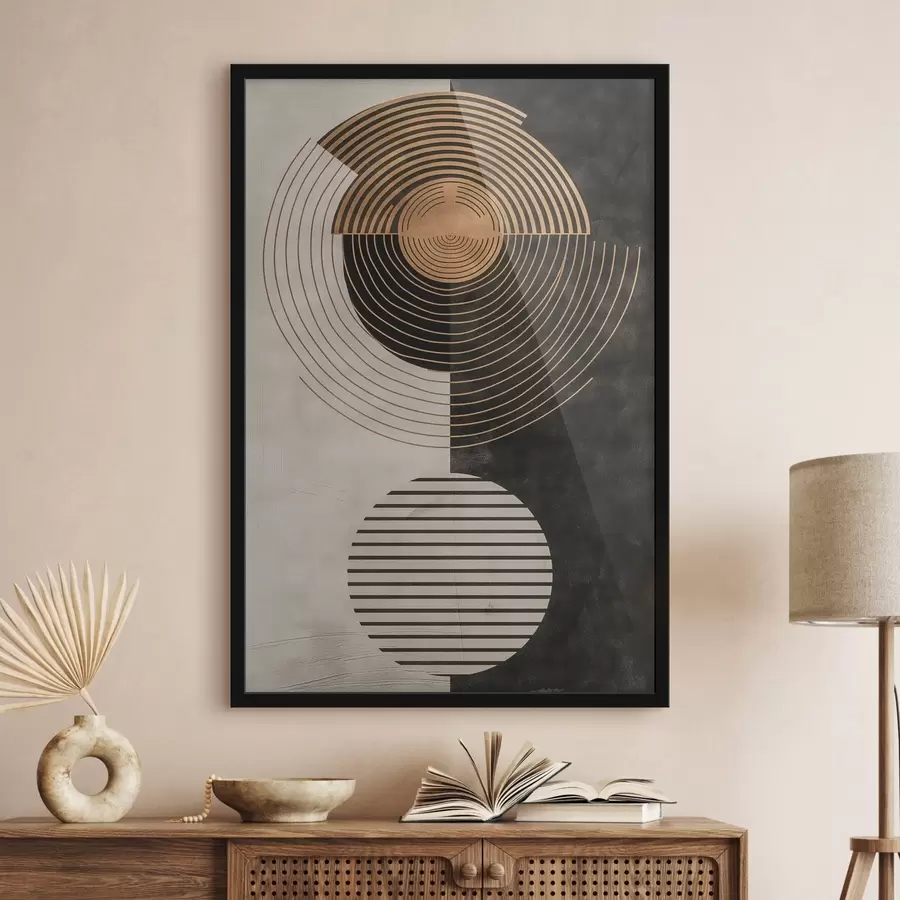 Papier peint photo Cercles et feuilles f47080