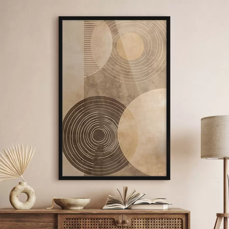 Papier peint photo Cercles aux couleurs neutres f47082