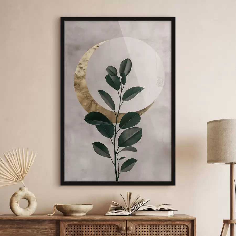 Papier peint photo Feuilles et demi-lune f47085