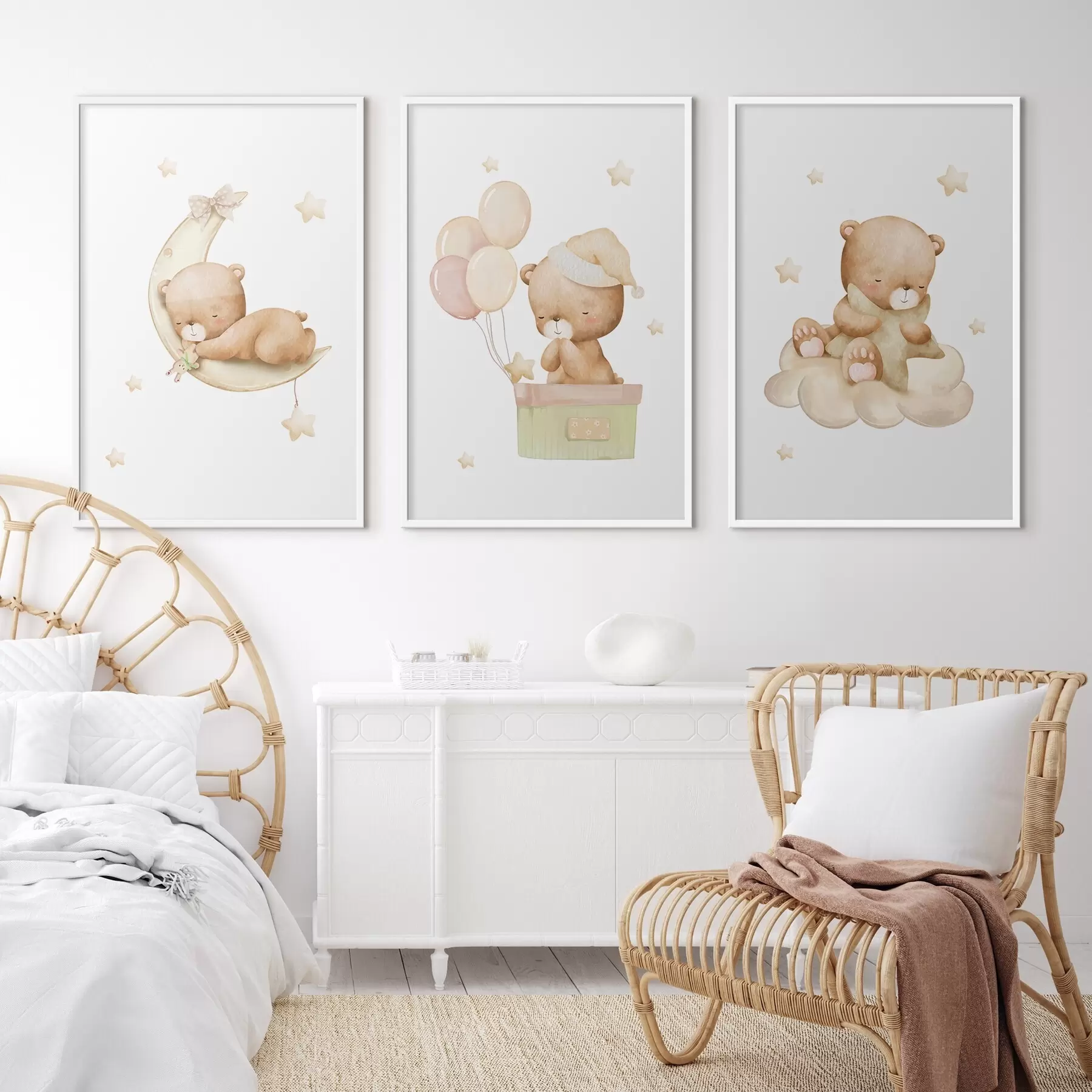 Papier peint photo Les ours en peluche profitent de leurs moments de rêve d00296