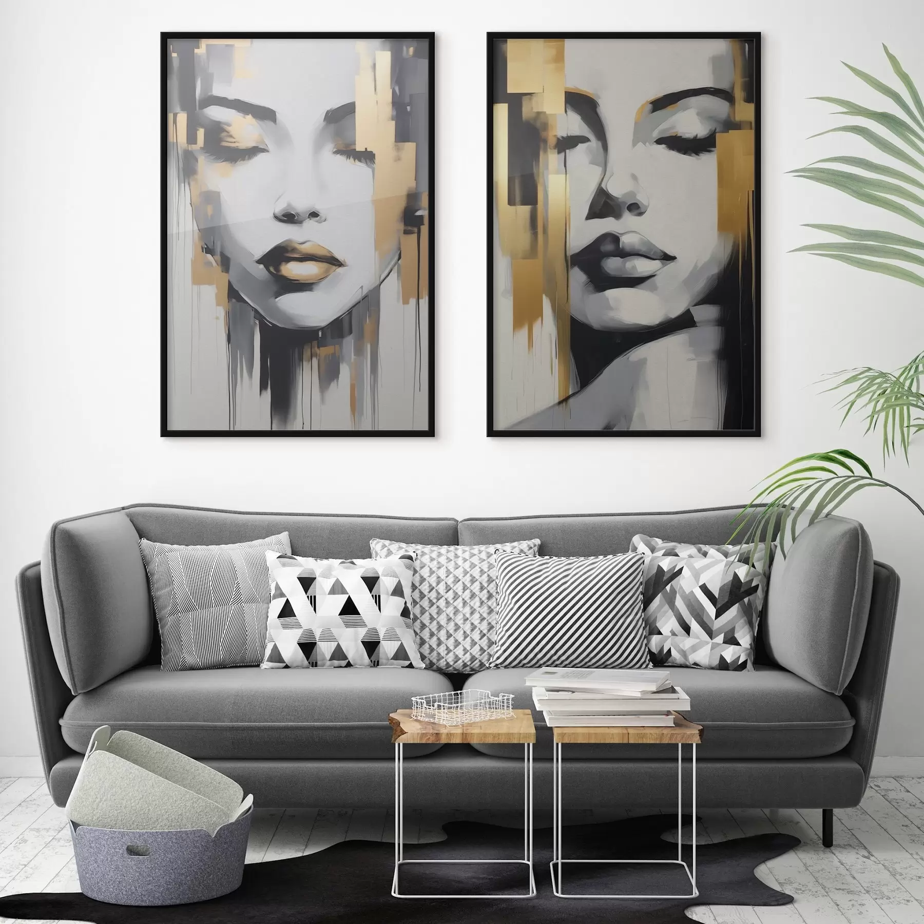 Papier peint photo Visages féminins abstraits d00376