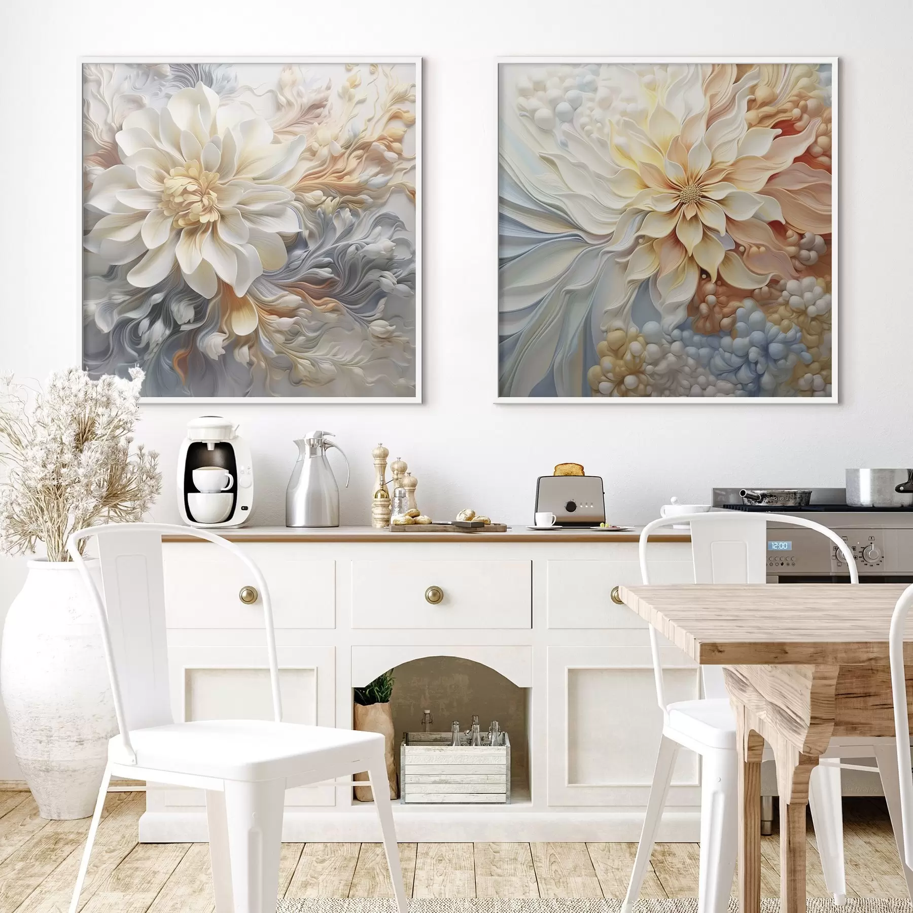 Fotobehang Volumetrische abstracte bloemen d00379