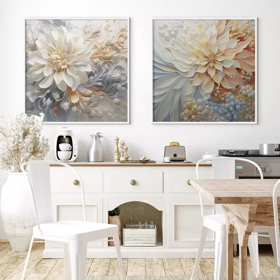 Fotobehang Volumetrische abstracte bloemen d00379