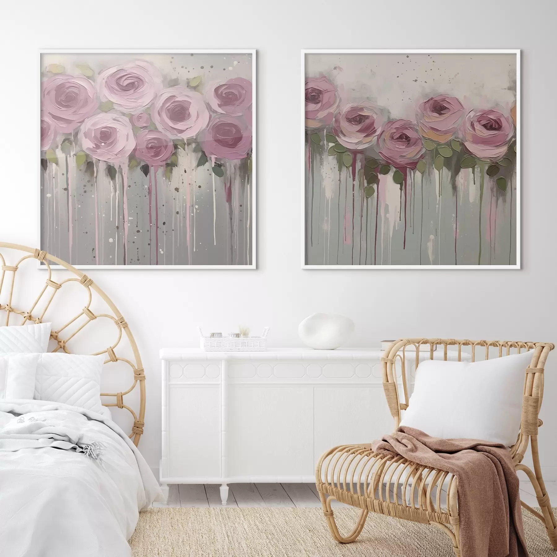 Fotobehang Roze stijlvolle bloemen d00442