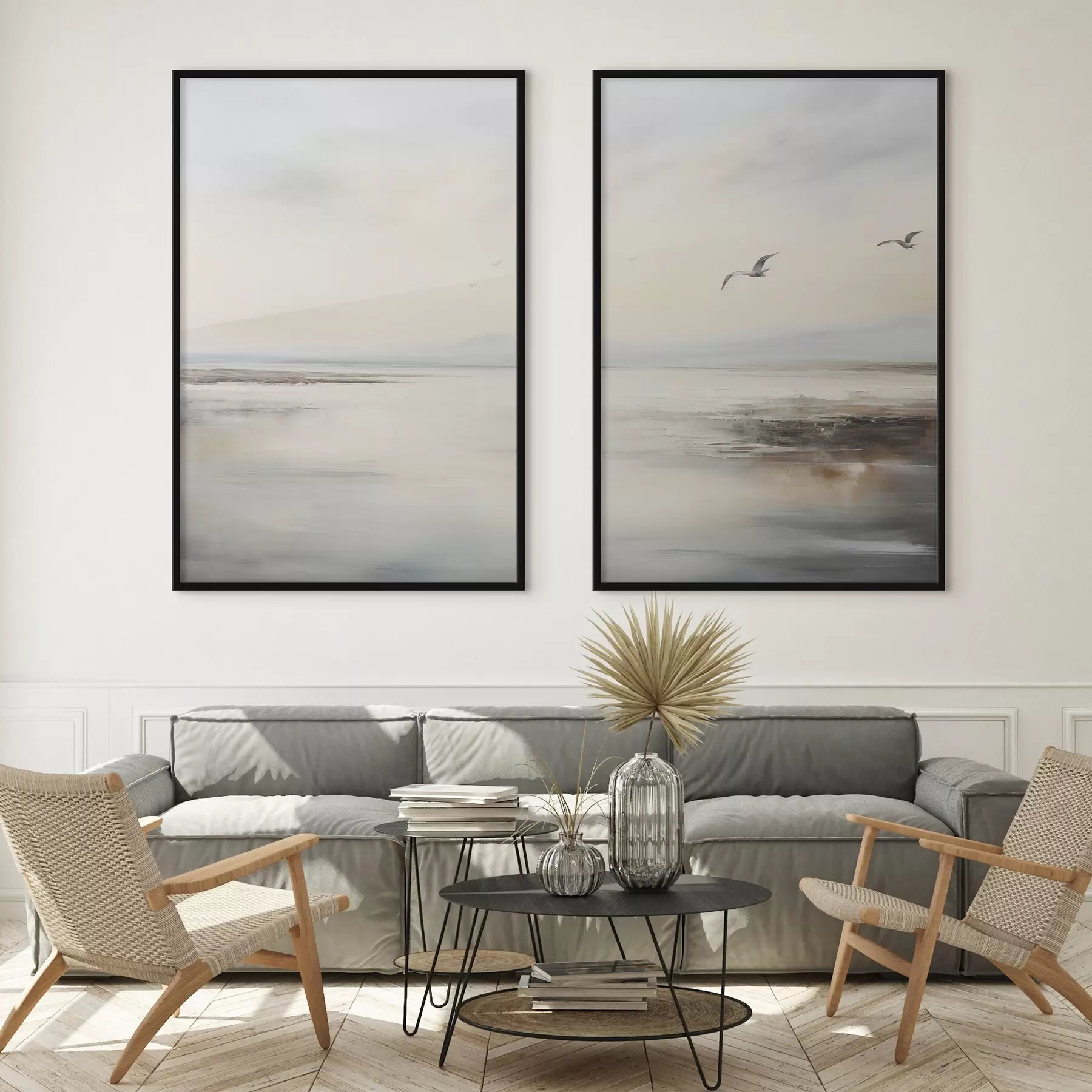 Papier peint photo Mouettes sur la plage d00463