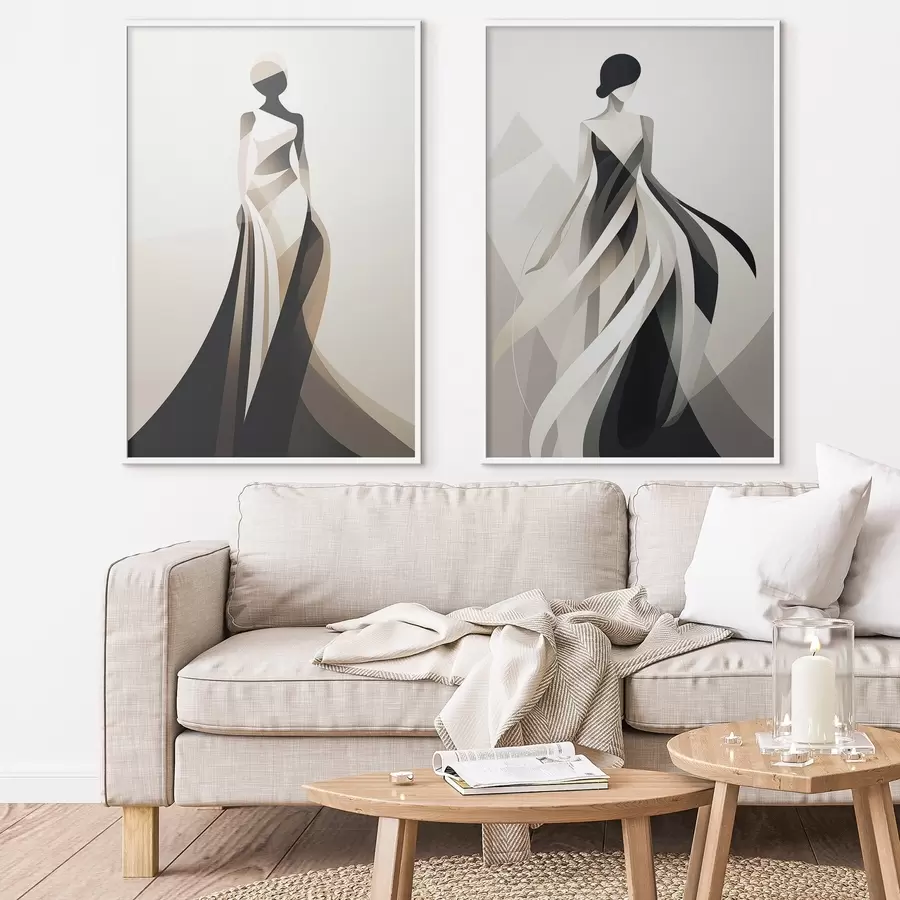 Fotobehang Silhouetcompositie in lichte en donkere tinten d00465