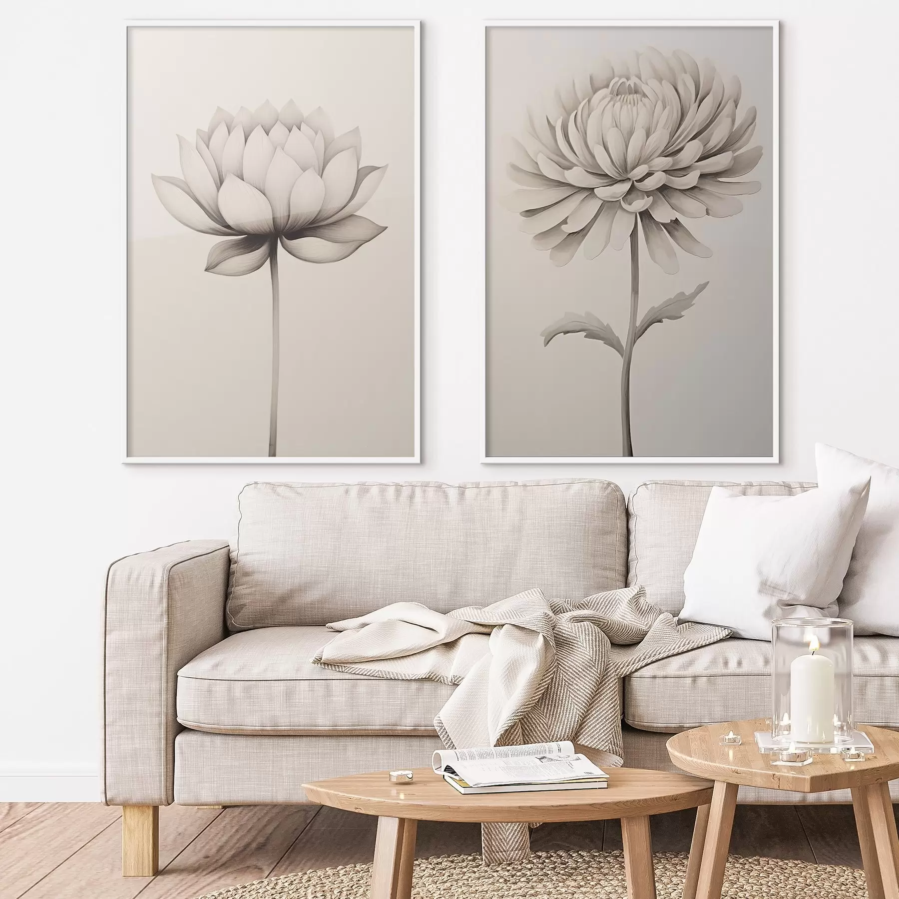 Fotobehang Lotus en chrysant d00475
