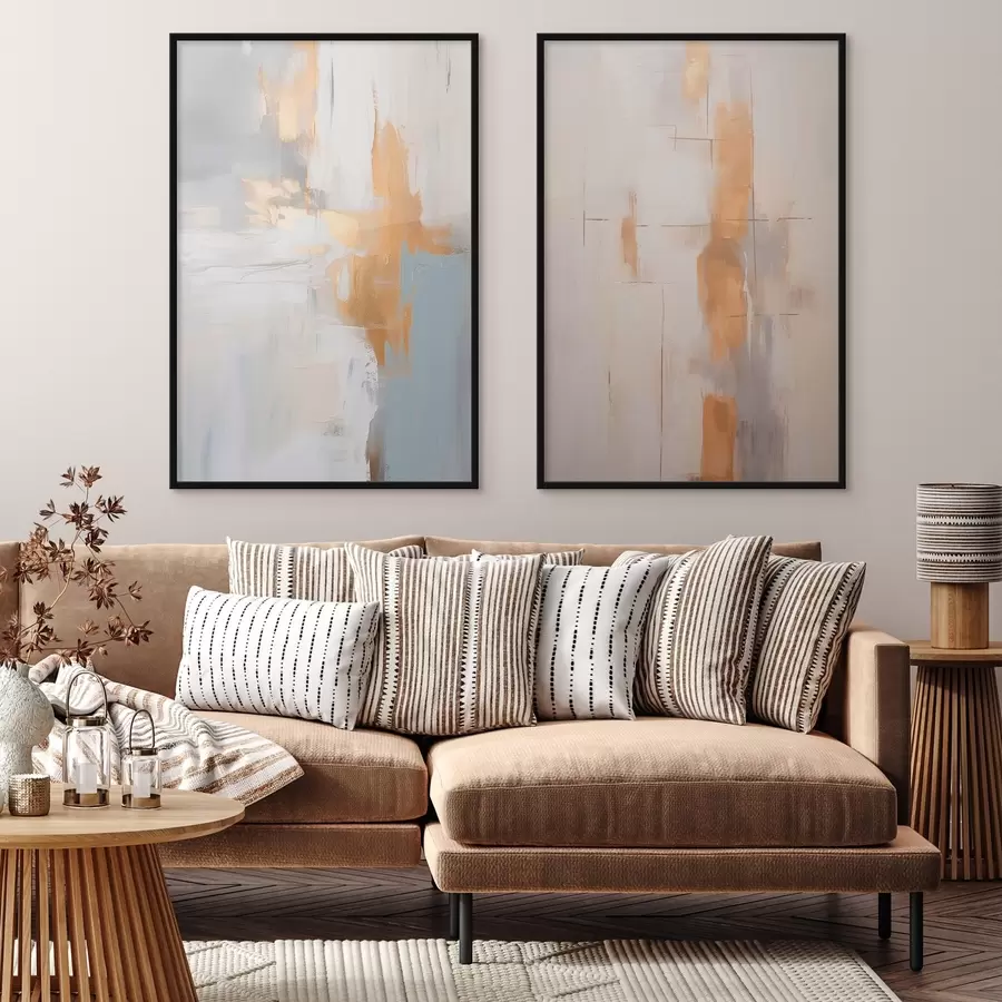 Fotobehang Abstracte penseelstreken imitatie van schilderij d00502