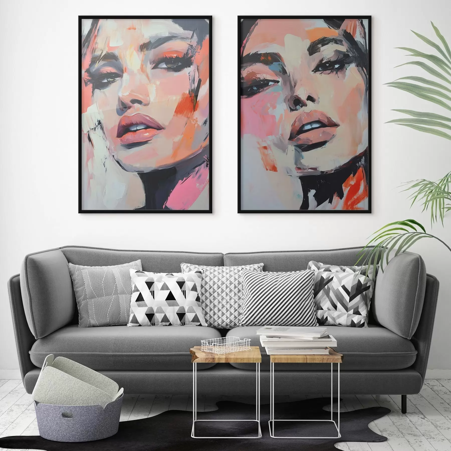 Papier peint photo Portraits de femmes avec des traits d'imitation d00508