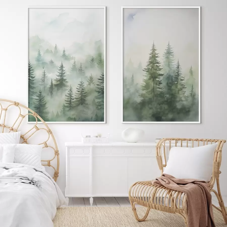 Fotobehang Bos in de mist d00534