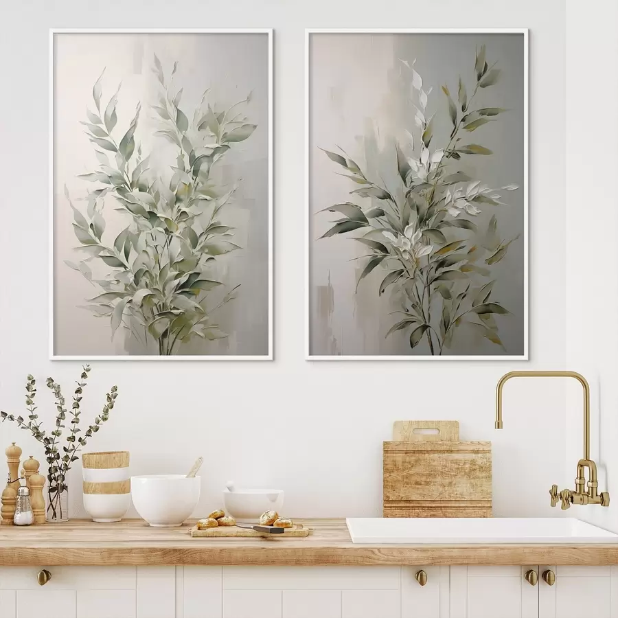 Fotobehang Abstracte takken met bladeren d00851