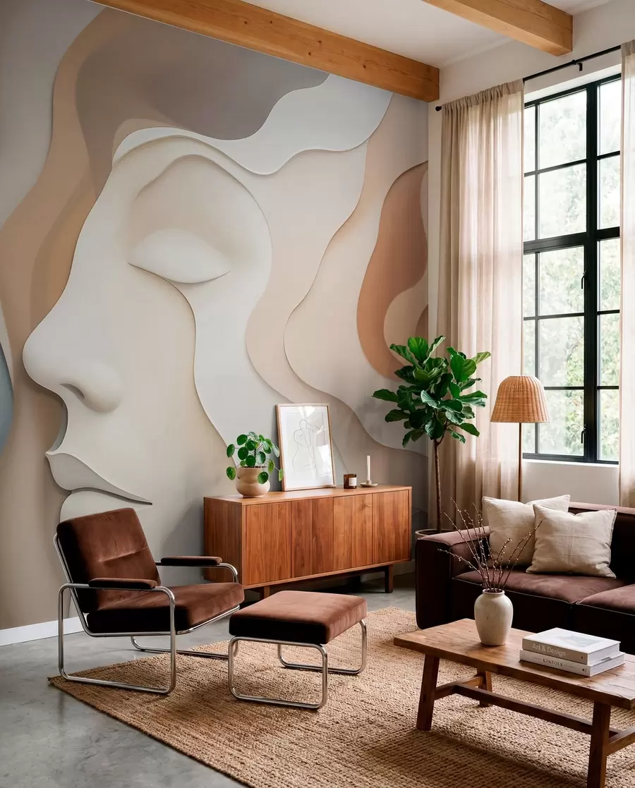 Fotobehang Abstract gezicht w04869