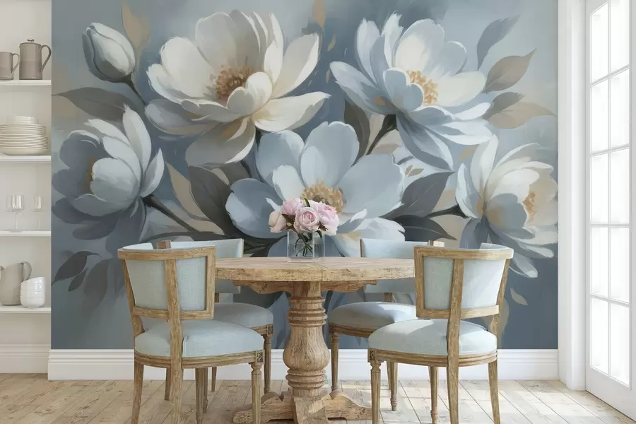 Fotobehang Waterverf Weelderig Boeket w05051