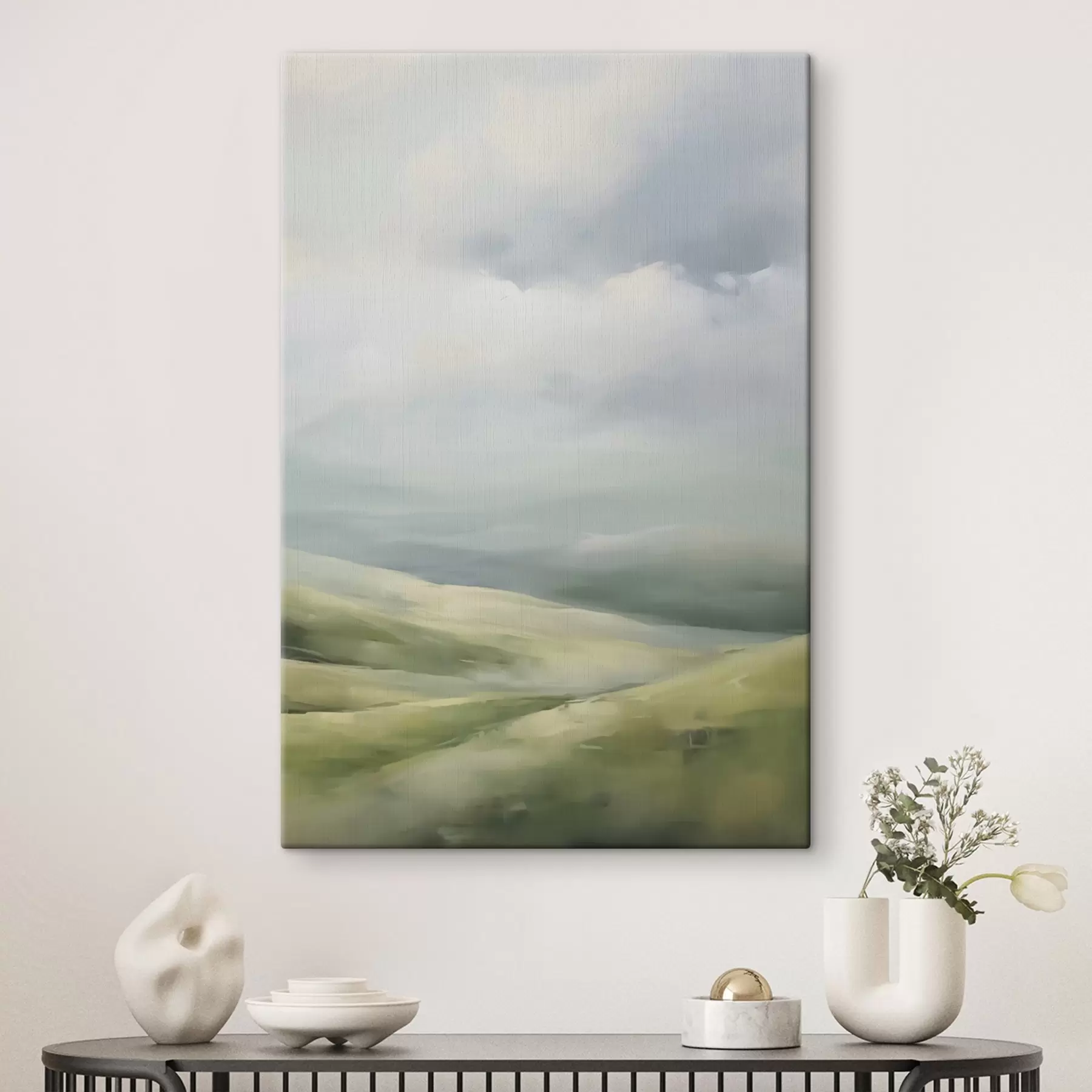  Schilderijen Veld tegen een achtergrond van wolken s47243