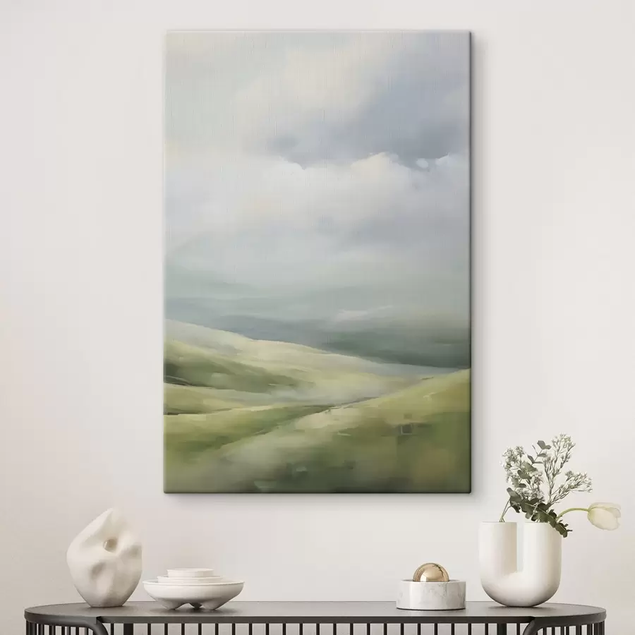  Peintures Champ sur fond de nuages s47243