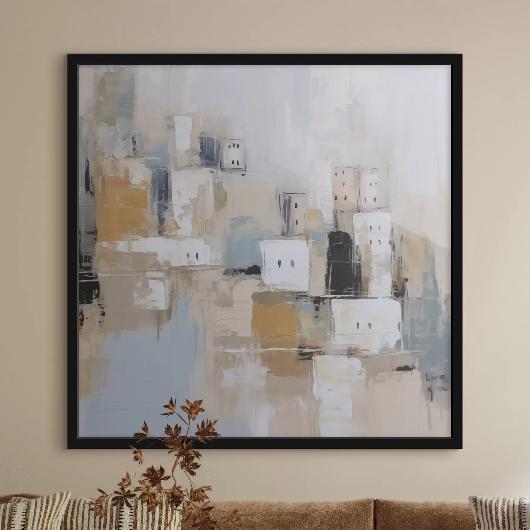 Fotobehang Abstracte imitatie van schilderkunst in de stad f47242