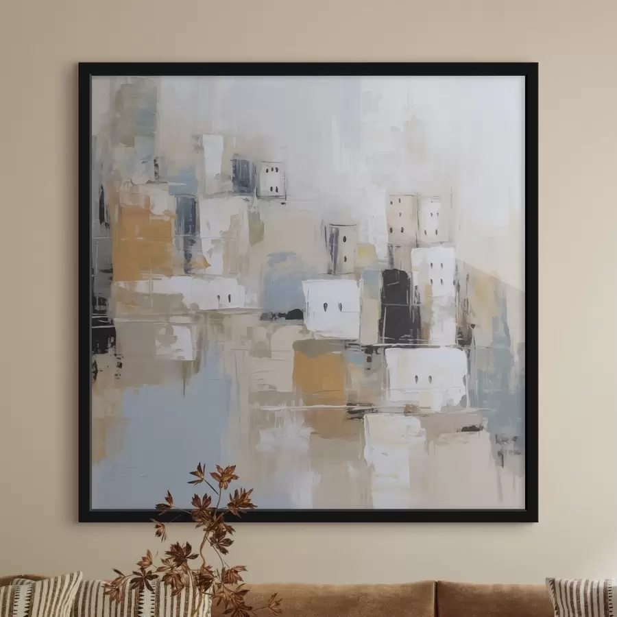 Papier peint photo Imitation abstraite d'une ville dans la peinture f47242