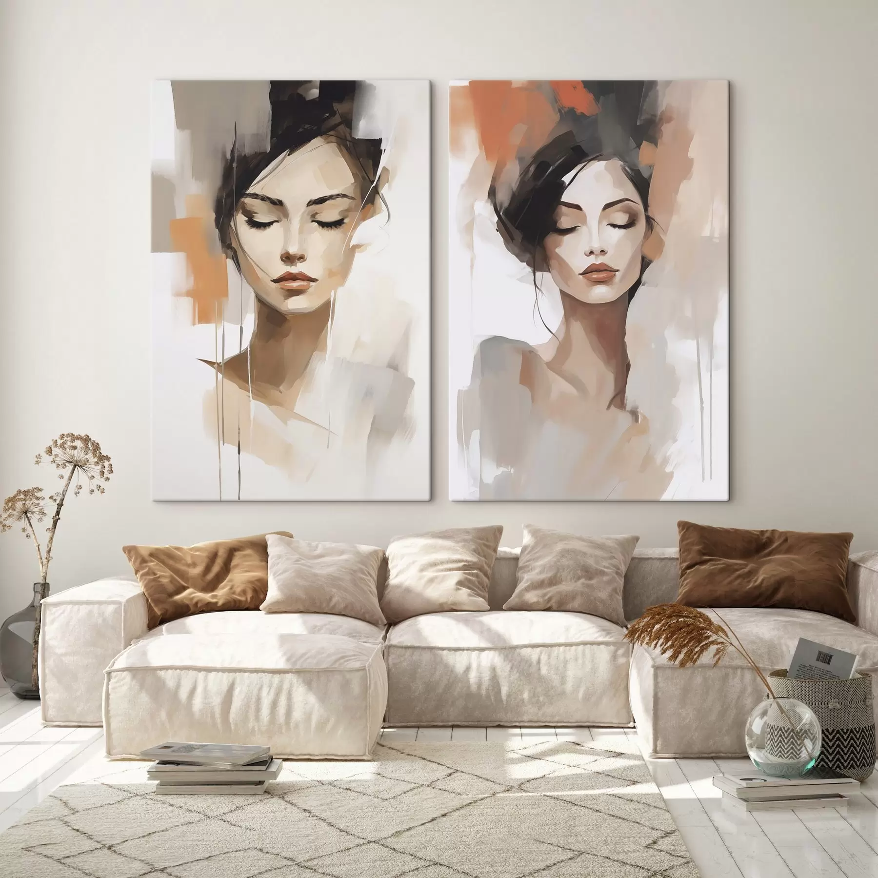  Peintures Portrait abstrait d'une jeune fille m01159