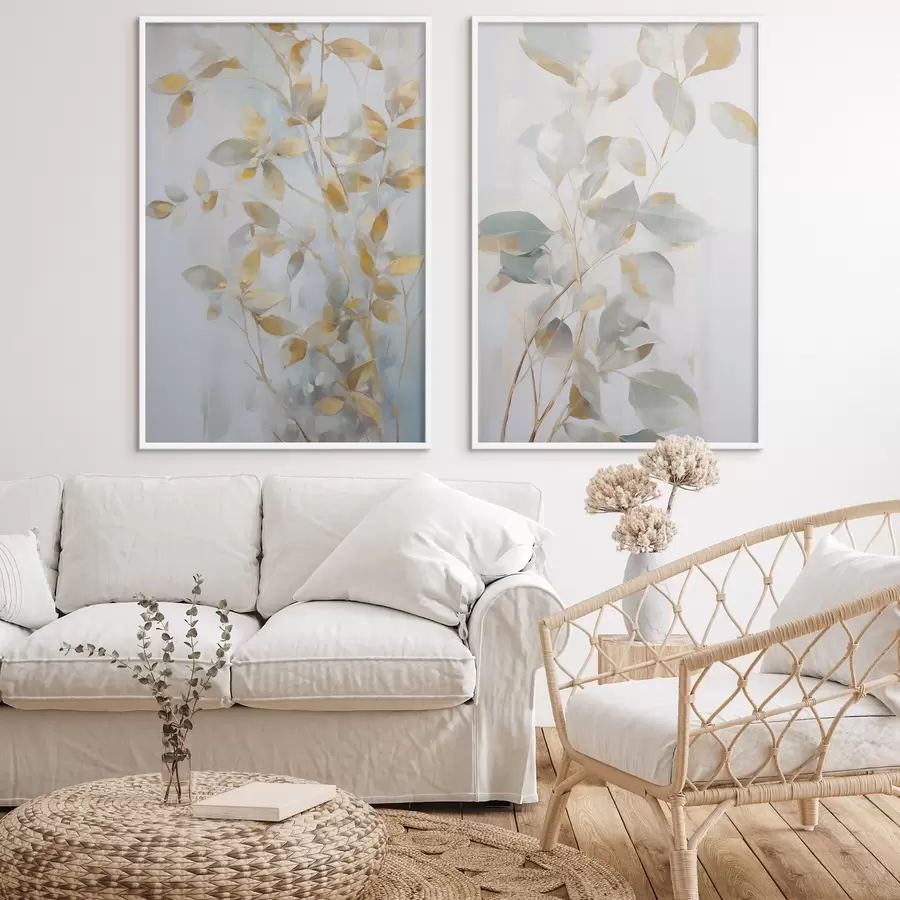 Papier peint photo Feuilles abstraites imitation de peinture d00907