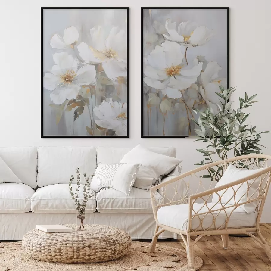 Papier peint photo Fleurs abstraites imitation de peinture d00906