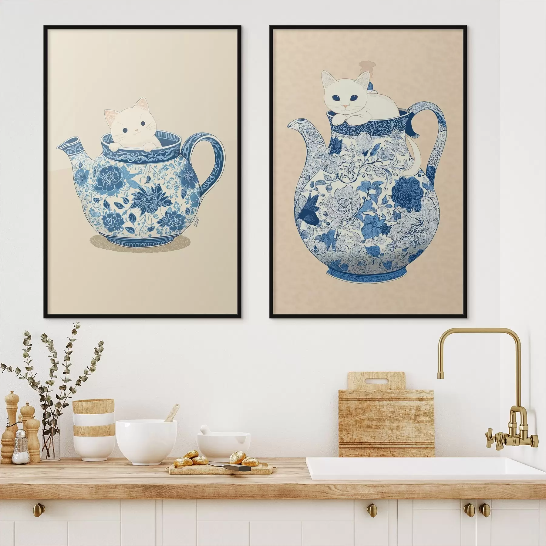 Fotobehang Kat in kruik d00920