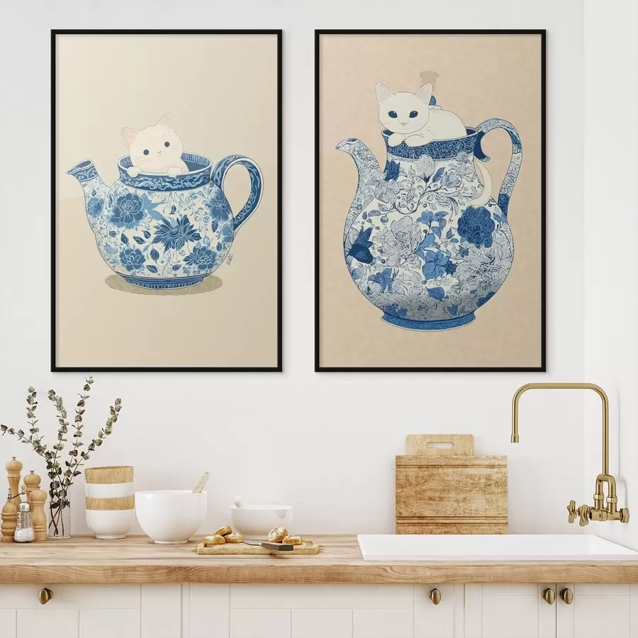 Papier peint photo Chat dans une cruche d00920