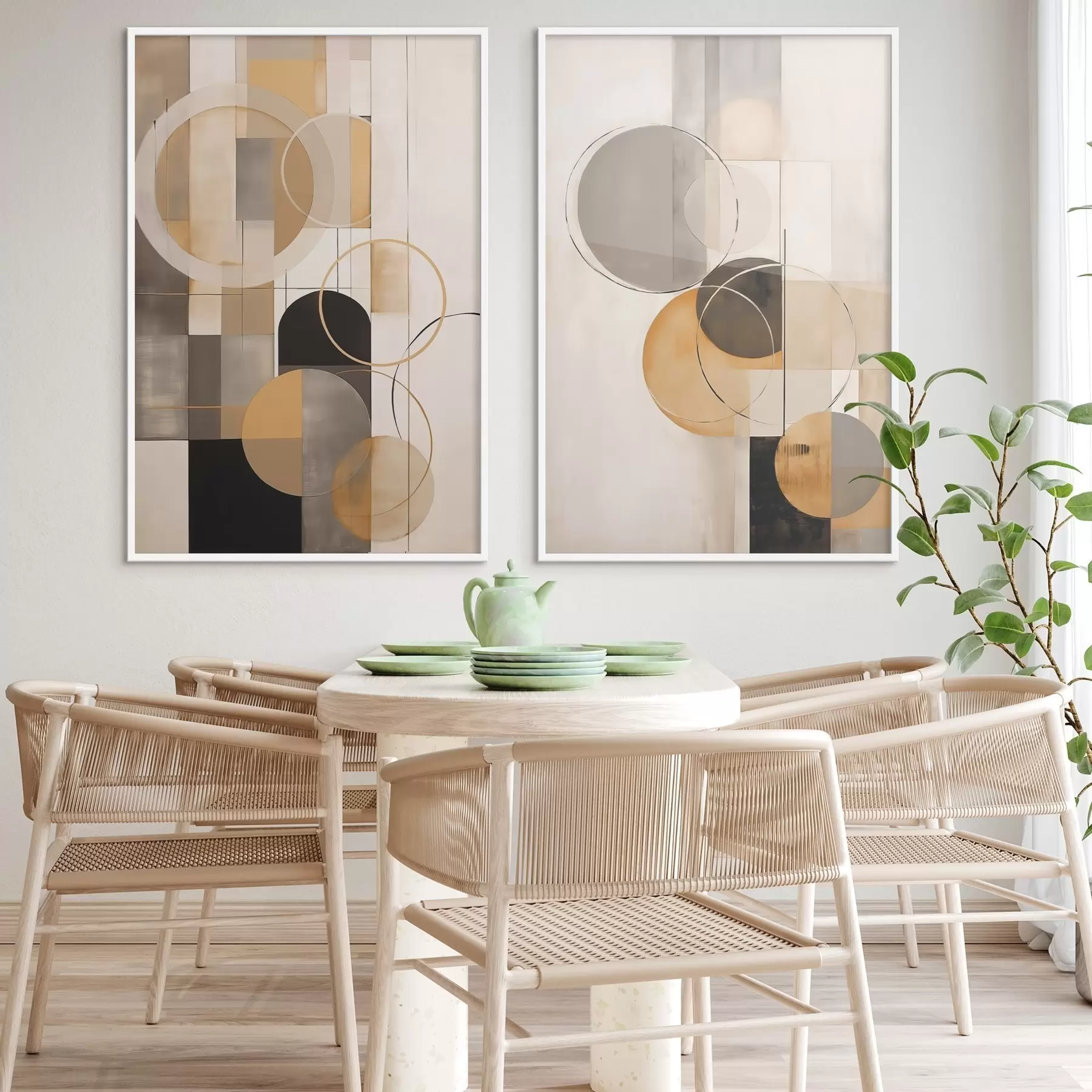 Fotobehang Geometrische abstractie met cirkels d00858