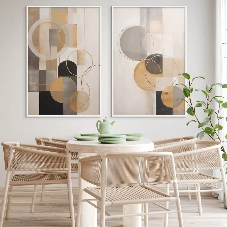 Papier peint photo Abstraction géométrique avec des cercles d00858