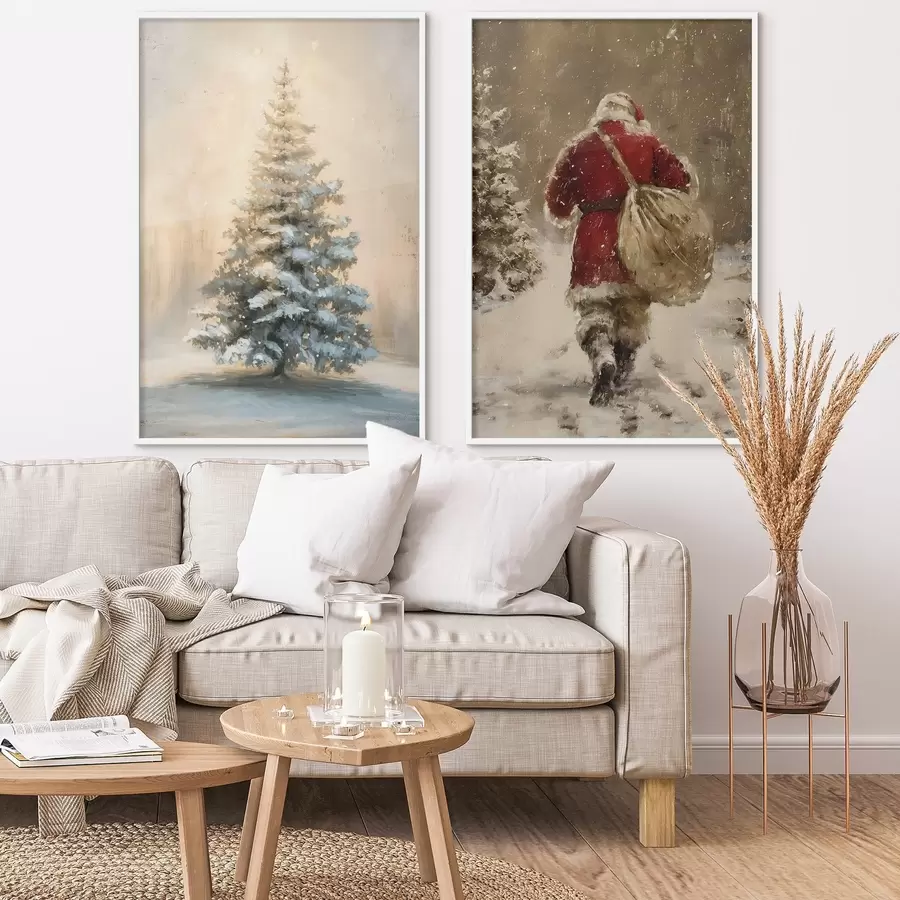 Papier peint photo Père Noël et sapin de Noël d00956